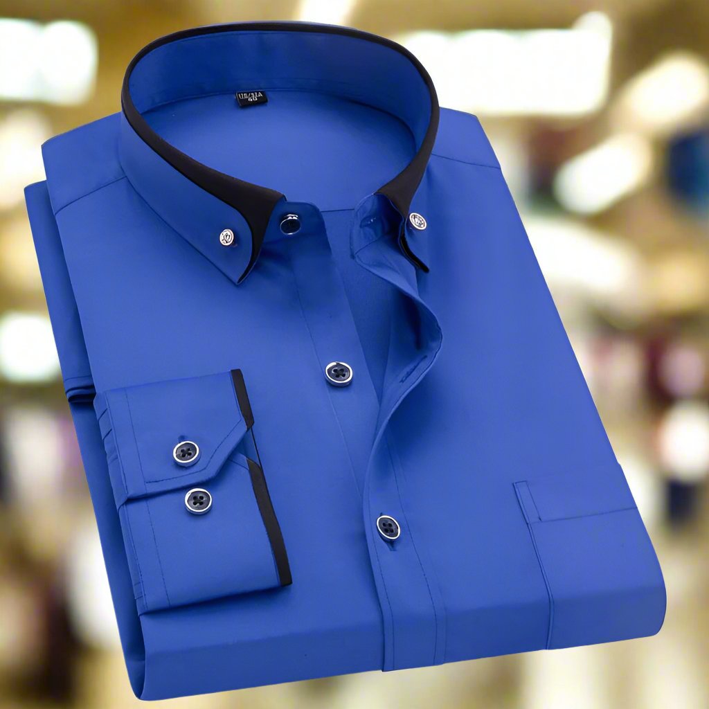 Petr - Camicia classica in cotone con maniche lunghe