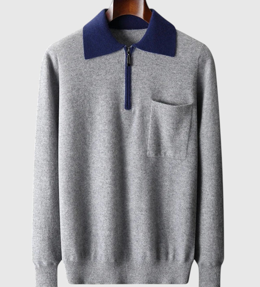 Perla - Polo Castelle in cashmere con zip