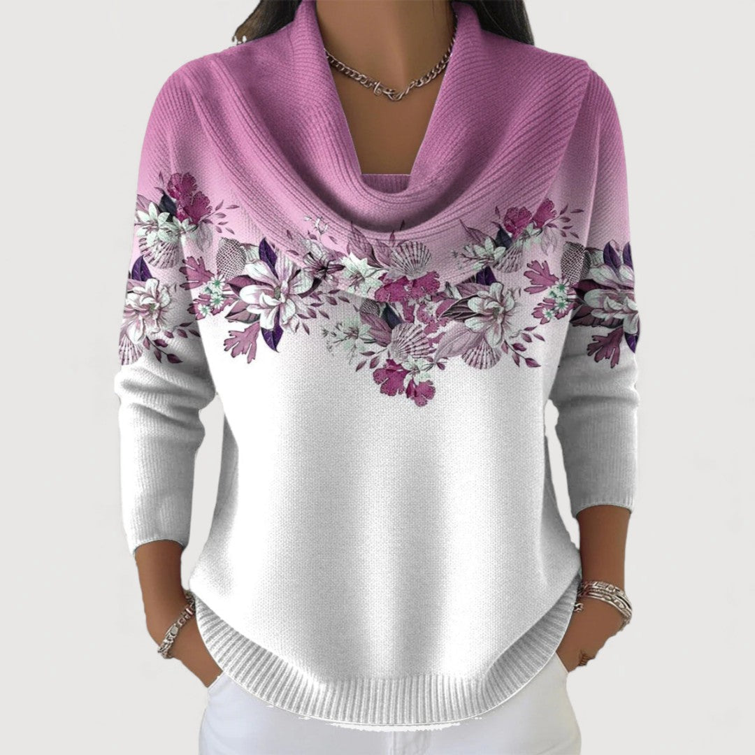 Gabriela – Maglione floreale con colletto