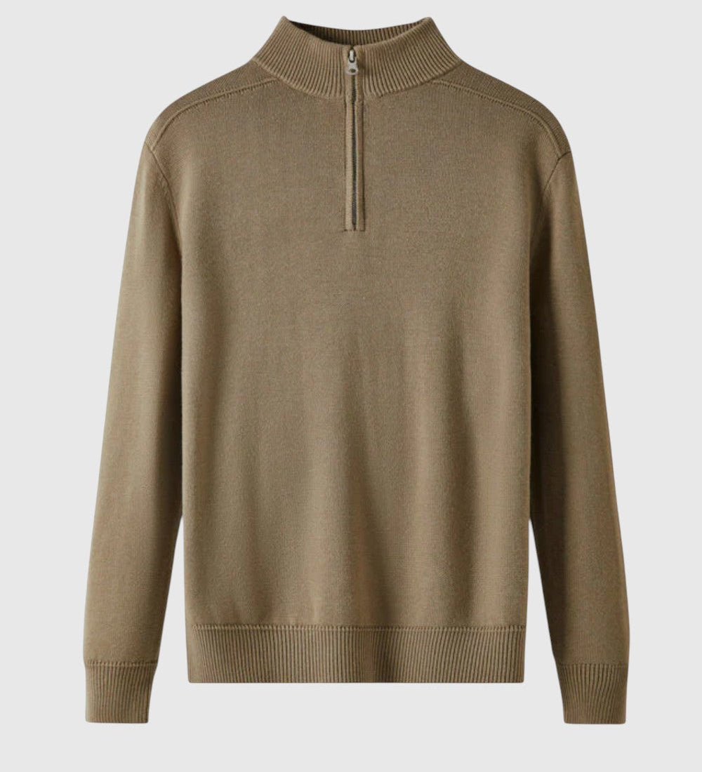 Perla - Maglione con zip in lana merino Capri