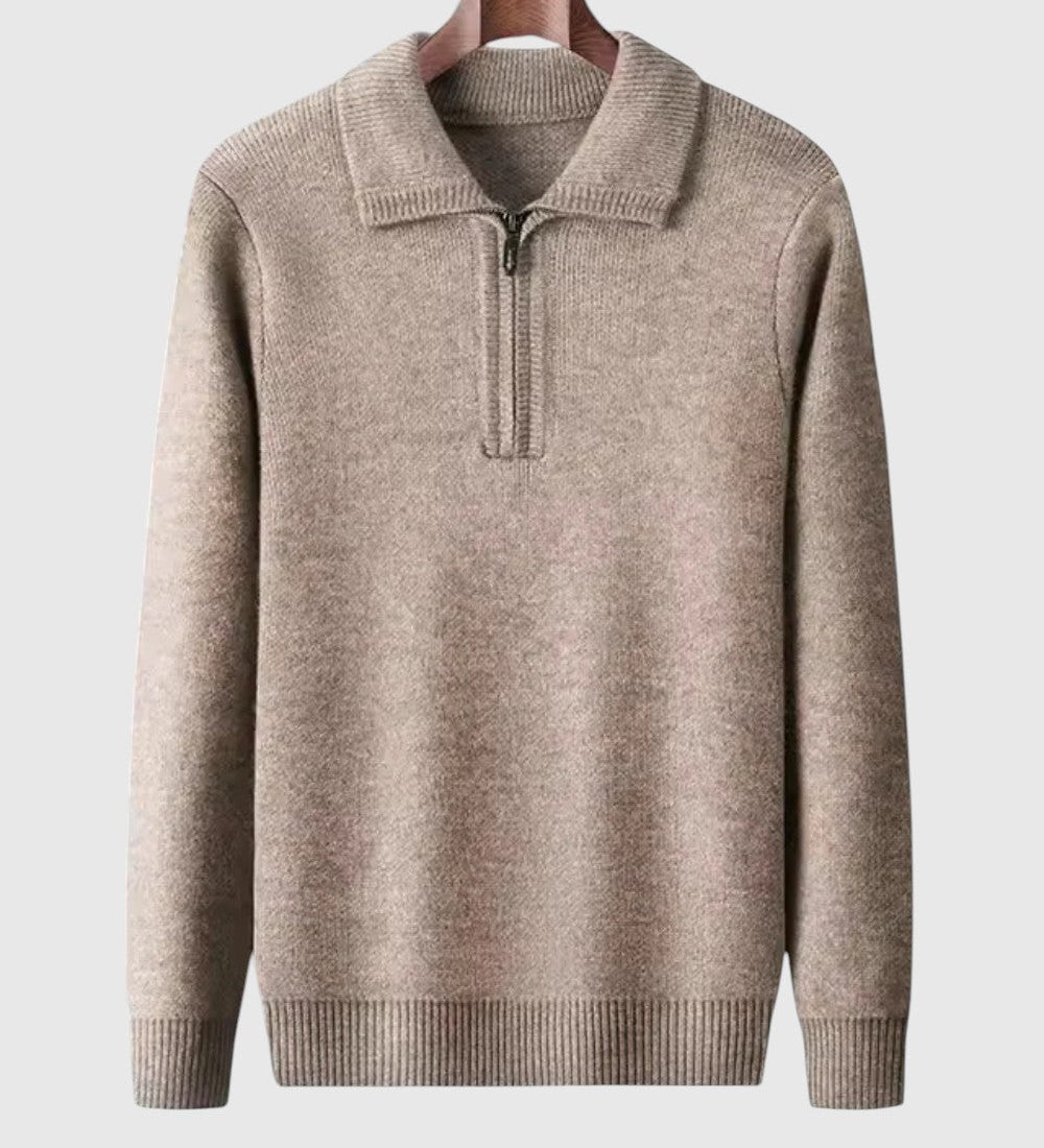 Luboš | Maglione in cashmere con zip a quarto Gstaad