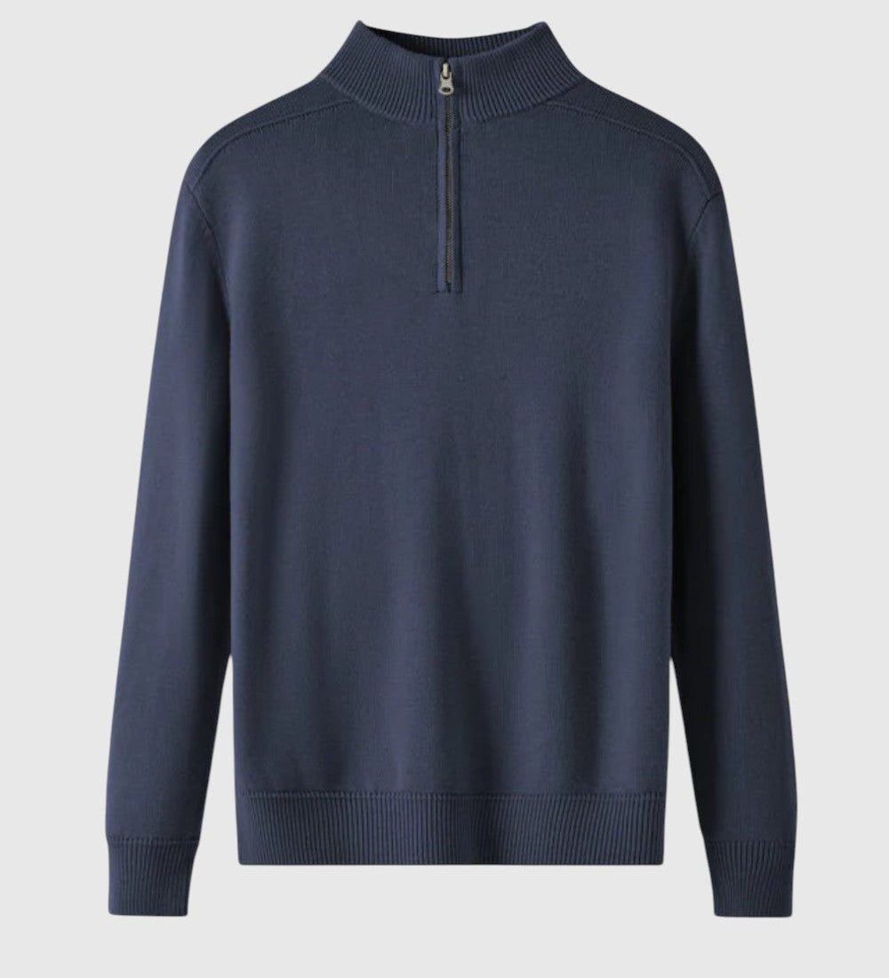 Perla - Maglione con zip in lana merino Capri
