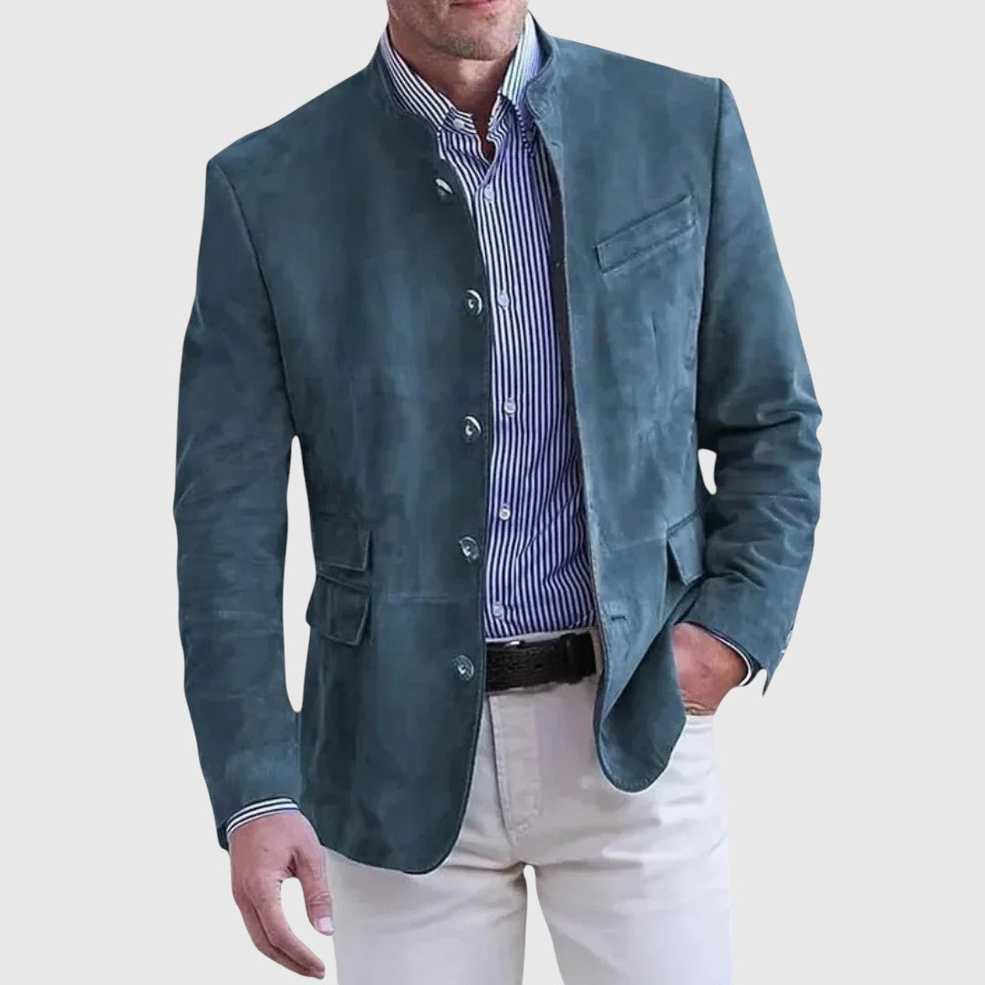 Logan | Giacca in Suede Chiaro dallo Stile Sofisticato