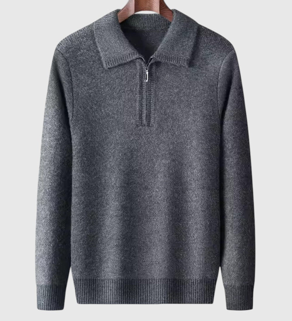 Luboš | Maglione in cashmere con zip a quarto Gstaad