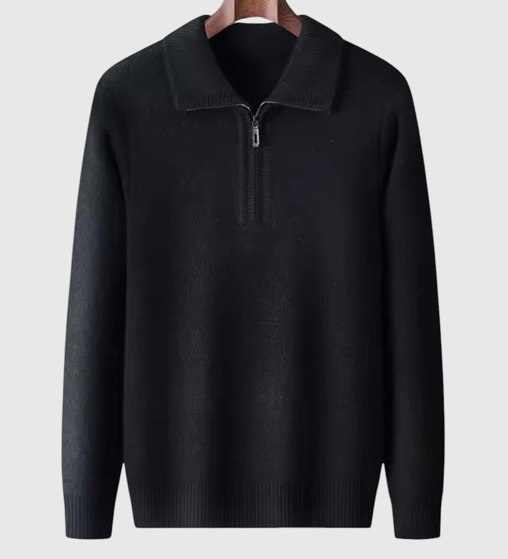 Luboš | Maglione in cashmere con zip a quarto Gstaad
