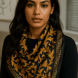 Galina Musta Foulard (100 % Seta - 88 cm)