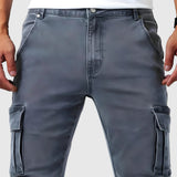 Vasil | Pantaloni Marino Cargo Stretch