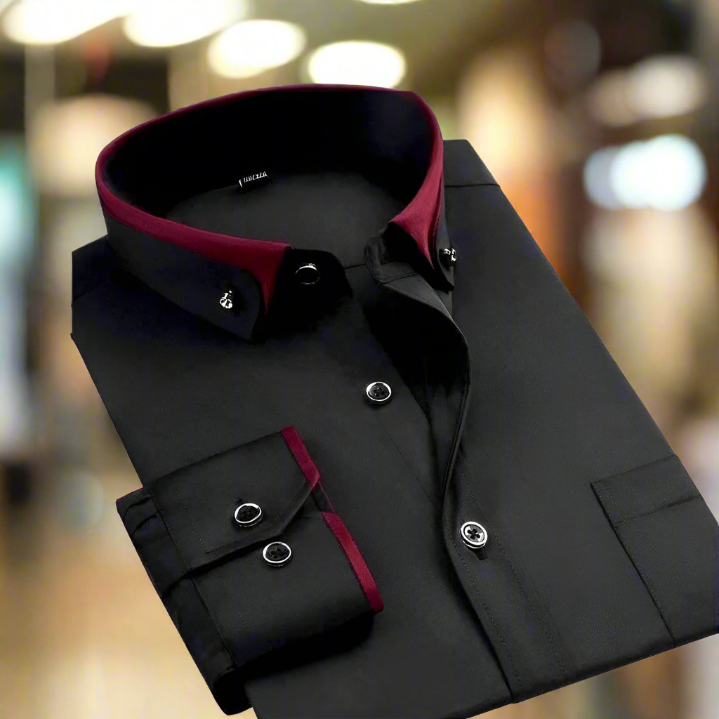 Petr - Camicia classica in cotone con maniche lunghe