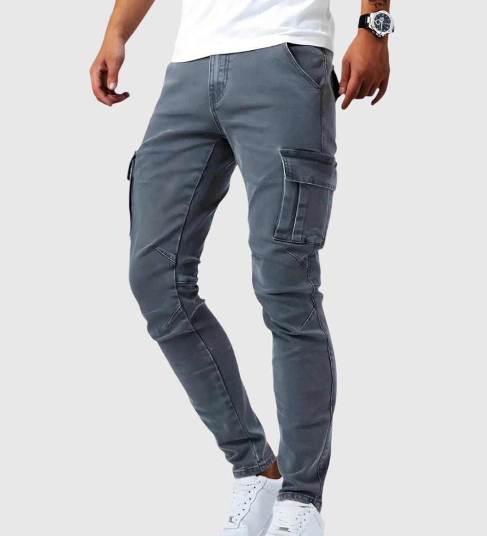 Vasil | Pantaloni Marino Cargo Stretch